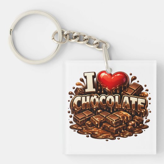 Ik hou van chocolade sleutelhanger (voorkant)