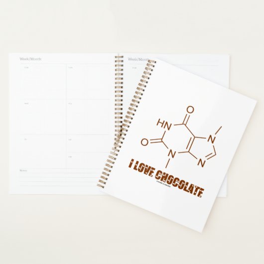 Ik hou van chocolade theobromine moleculaire chemi planner (Display)