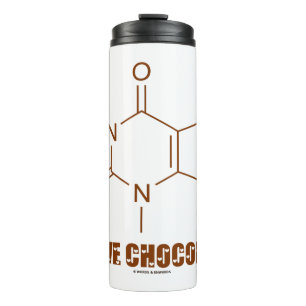 Ik hou van chocolade theobromine moleculaire chemi thermosbeker