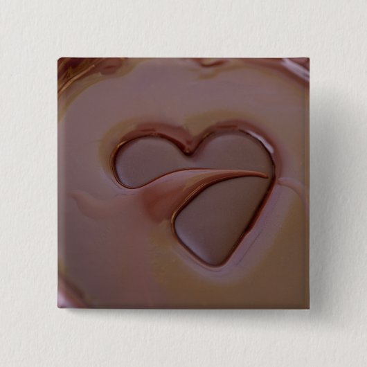 Ik hou van chocolade vierkante button 5,1 cm (Voorkant)