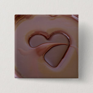 Ik hou van chocolade vierkante button 5,1 cm