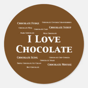 Ik hou van chocoladegeschenken ronde sticker