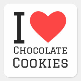 Ik hou van chocoladekoekjes vierkante sticker