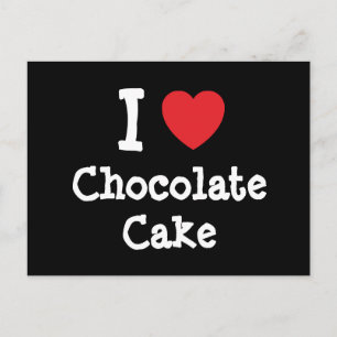 Ik hou van Chocolate Cake hart T-Shirt Briefkaart