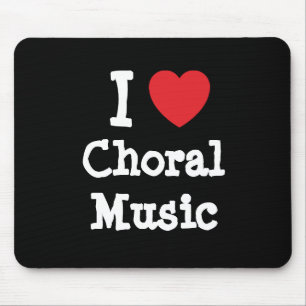 Ik hou van Choral Music-hart op maat Muismat