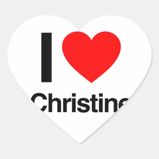 ik hou van christine hart sticker (Voorkant)
