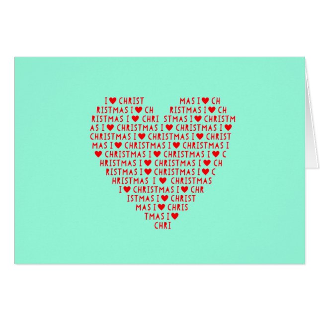 Ik hou van Christus Kerstmis Feestdagen Rode Heart (Voorkant Horizontaal)