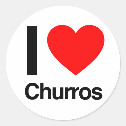 ik hou van churros ronde sticker (Voorkant)