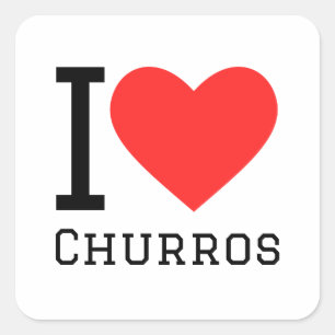 Ik hou van churros vierkante sticker