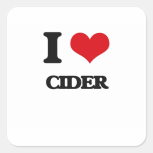 Ik hou van cider vierkante sticker