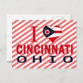 Ik hou van Cincinnati, Ohio Briefkaart (Voorkant / Achterkant)