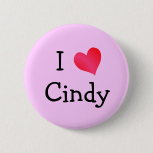 Ik hou van Cindy Ronde Button 5,7 Cm