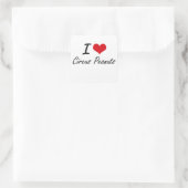 Ik hou van Circus Peanuts Vierkante Sticker (Tas)