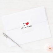 Ik hou van Circus Peanuts Vierkante Sticker (Envelop)