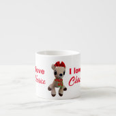Ik hou van Clarice Reindeer Rudolph's vriendin kin Espresso Kop (Voorkant)