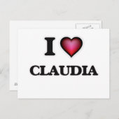 Ik hou van Claudia Briefkaart (Voorkant / Achterkant)