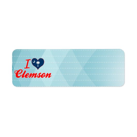 Ik hou van Clemson, South Carolina Etiket (Voorkant)