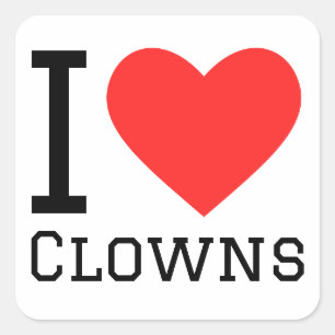 Ik hou van clowns vierkante sticker