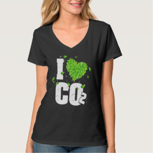 Ik hou van CO2-ademlucht voor Plant kooldioxide T-shirt