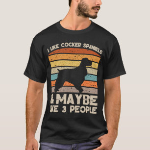 Ik hou van Cocker Spaniels Retro Clothes en Birthd T-shirt