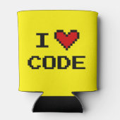 Ik hou van code koelbox voor computerprogrammeurs blikjeskoeler (Achterkant)