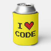 Ik hou van code koelbox voor computerprogrammeurs blikjeskoeler (Blikje Achterkant)