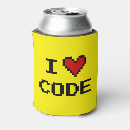 Ik hou van code koelbox voor computerprogrammeurs blikjeskoeler (Blikje Achterkant)