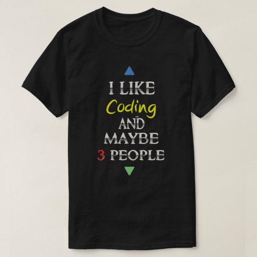Ik hou van codering en misschien 3 mensen t-shirt (Design voorkant)
