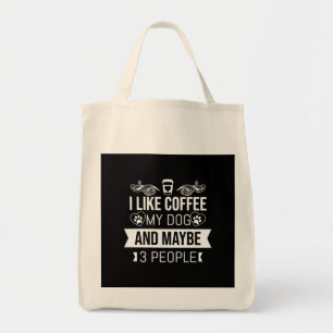 Ik hou van Coffee mijn hond en misschien 3 Hondenl Tote Bag