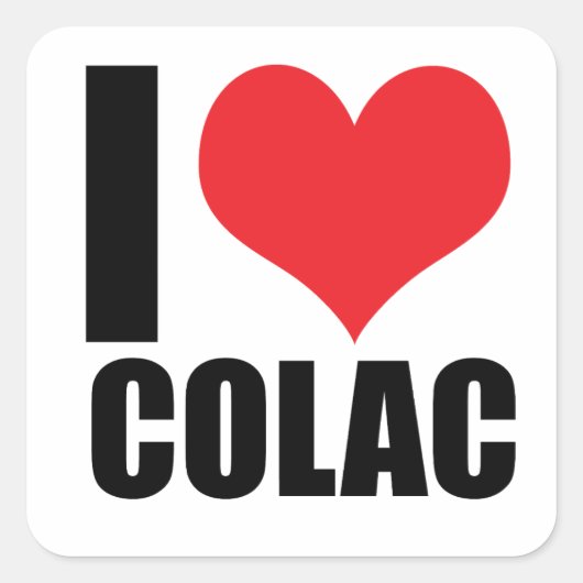 Ik hou van Colac Vierkante Sticker (Voorkant)