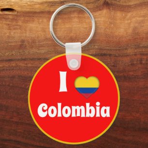 Ik hou van Colombia & Heart - land, reizen/sport Sleutelhanger
