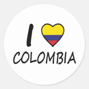 Ik hou van Colombiaanse vlag Ronde Sticker