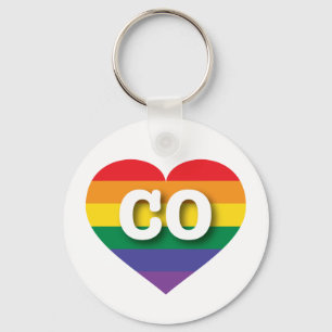 Ik hou van Colorado Rainbow Heart Sleutelhanger