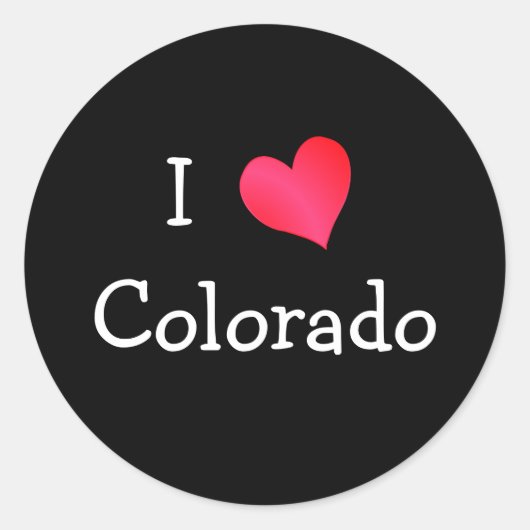 Ik hou van Colorado Ronde Sticker (Voorkant)