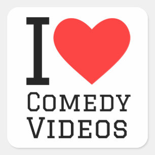 Ik hou van comedy video's vierkante sticker