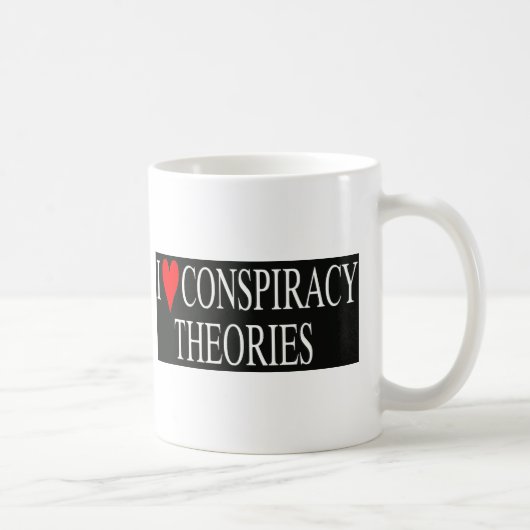 Ik hou van complottheorieën koffiemok (Rechts)