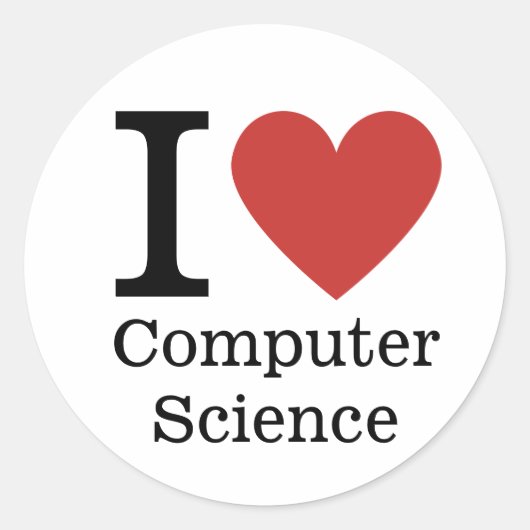 Ik hou ❤️ van Computer Science STICKER (Voorkant)