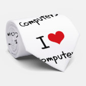 Ik hou van Computers Stropdas (Opgerold)