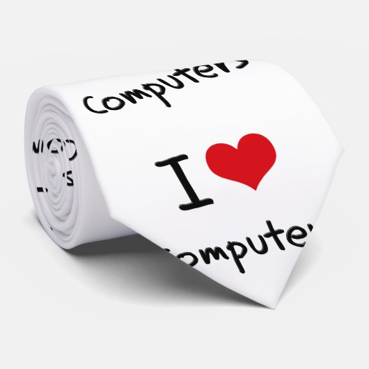 Ik hou van Computers Stropdas (Opgerold)