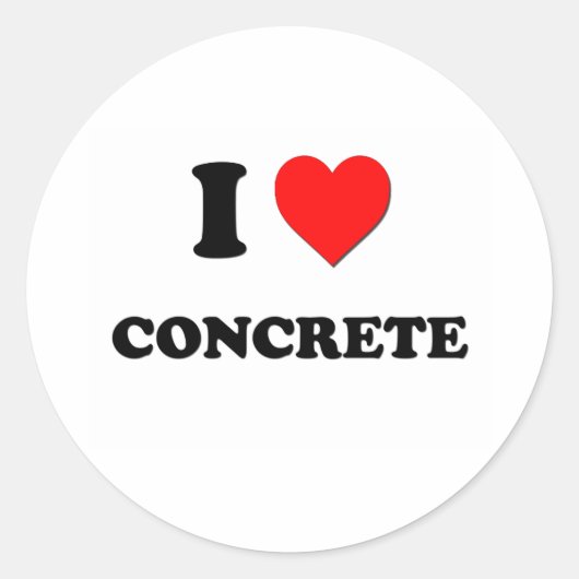 Ik hou van Concrete Ronde Sticker (Voorkant)