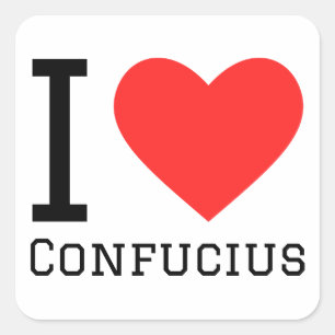 Ik hou van Confucius Vierkante Sticker