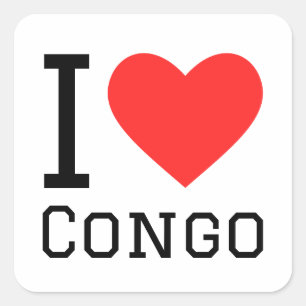 Ik hou van Congo Vierkante Sticker