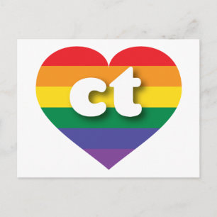 Ik hou van Connecticut Rainbow Heart Briefkaart