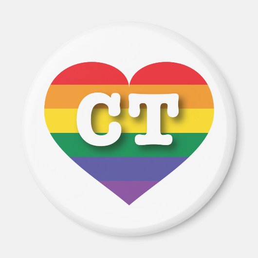 Ik hou van Connecticut Rainbow Heart Magneet (Voorkant)