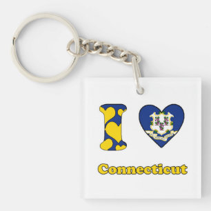 Ik hou van Connecticut Sleutelhanger