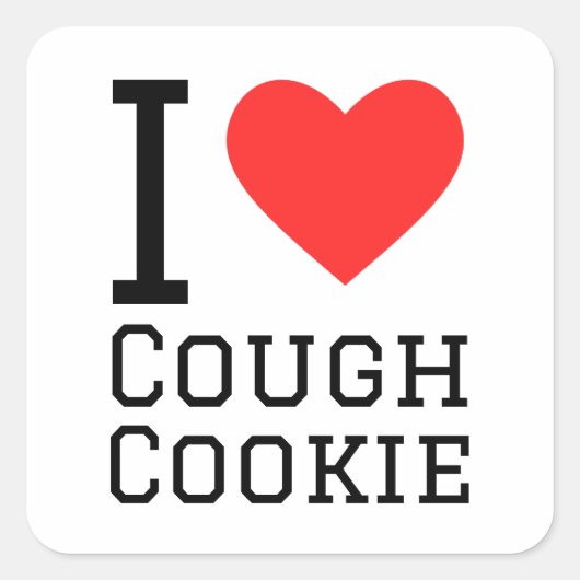 Ik hou van cookie deeg vierkante sticker (Voorkant)