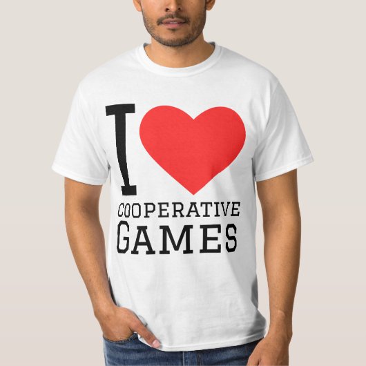 Ik hou van coöperatieve gameliefhebbers t-shirt (Voorkant)