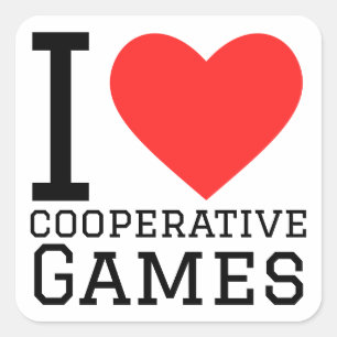 Ik hou van coöperatieve gameliefhebbers vierkante sticker