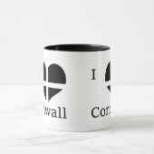Ik hou van Cornwall Kernow St Piran Flag Heart Des Mok (Midden)