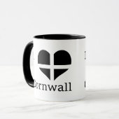 Ik hou van Cornwall Kernow St Piran Flag Heart Des Mok (Voorkant links)